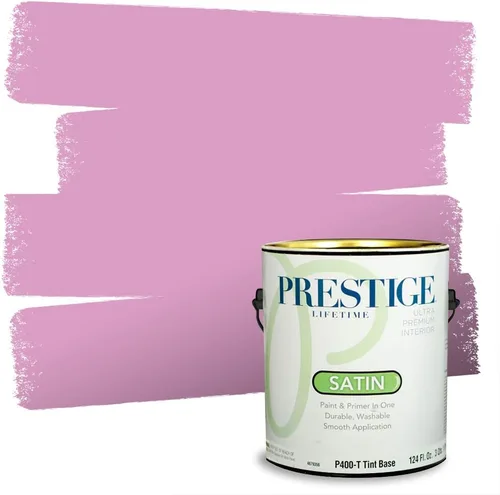 Miniatura 106 de Prestige Paints E100-T-SW6591 Pintura exterior e imprimación en uno, 1 galón, plano, combinación comparable de Sherwin Williams Amaryllis, 1 galón