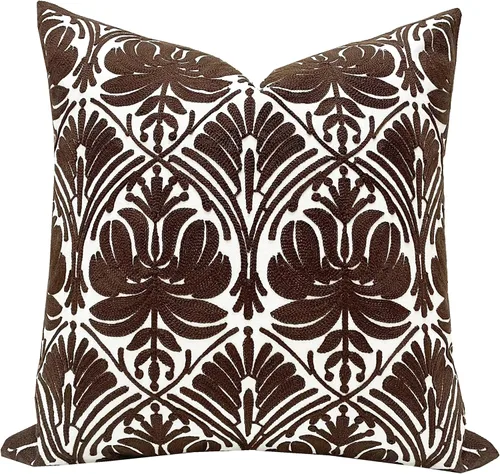 Miniatura 24 de Funda de almohada decorativa con bordado de lino rectangular Slow Cow para sofá, funda de almohada lumbar, funda de almohada para sofá, 12 x 24