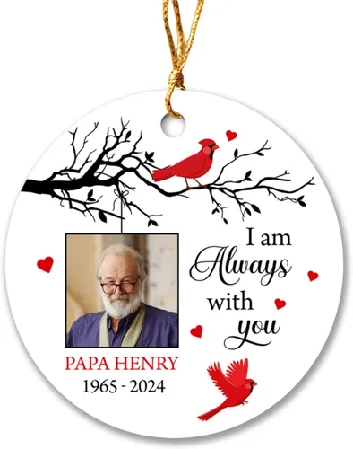 Miniatura 24 de Marco de fotos personalizado para perro, adorno de Navidad 2025 – Nombre y año personalizados para decoración de árboles, adorno de imagen