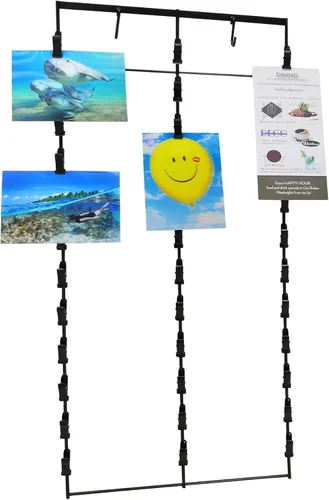 FixtureDisplays® Colgadores de clip de patatas fritas para montaje en pared, tapa de extremo, gancho en S, estante para tiras de papas fritas Agarra
