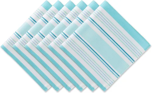 Miniatura 8 de DII - Colección de mesa de verano con rayas para exterior, uso múltiple, lavable a máquina, juego de manteles reversibles, 13x19, casa de playa