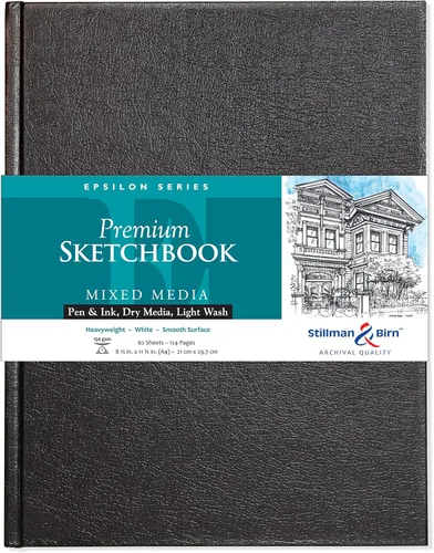 Stillman & Birn Epsilon Series Cuaderno de bocetos de tapa dura, A4 (8.25 x 11.75 pulgadas), 150 GSM (pesado), papel blanco, superficie lisa