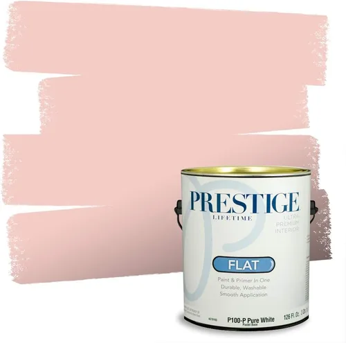 Miniatura 161 de Prestige Paints E100-T-SW6591 Pintura exterior e imprimación en uno, 1 galón, plano, combinación comparable de Sherwin Williams Amaryllis, 1 galón