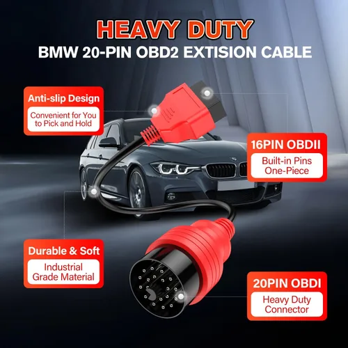 Miniatura 5 de Autel Cable OBD2 de 20 pines a 16 pines para BMW, OBD1 a OBD2 adaptador de diagnóstico Conversor de extensión, calidad OE, trabajo con escáneres
