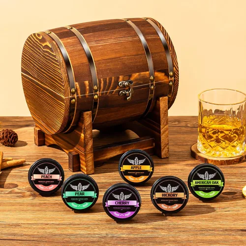 Miniatura 5 de INSISART Chips de madera para ahumar whisky, 6 sabores de manzana, cereza, roble, pera, durazno, nogal, chips naturales para cócteles, anticuado