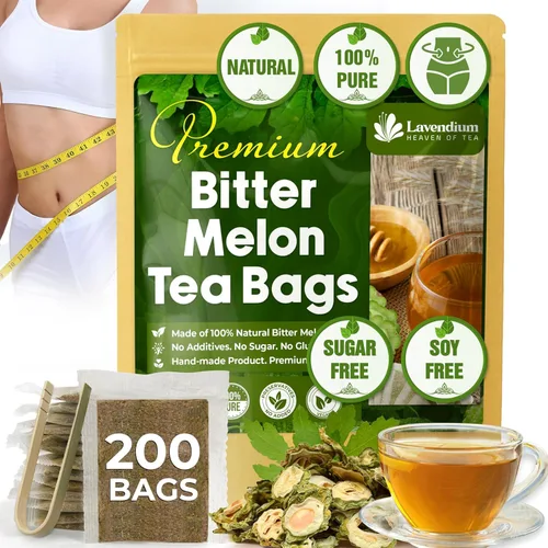 Miniatura 27 de Lavendium, 120 bolsas de té premium de fruta de melón amargo té de hierbas, 100% natural y puro, hecho a mano, hecho con materiales naturales