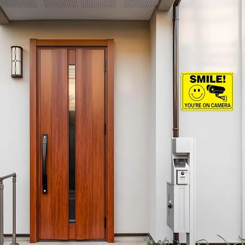 Miniatura 6 de Letrero de video vigilancia de aluminio libre de óxido, letreros de seguridad para exteriores, 10 x 7 pulgadas, impresión UV, señal de advertencia