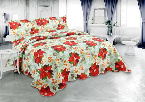 Marina Decoration Juego de colcha de 2 piezas con estampado de Pinsonic en relieve, ultra suave, juego de edredón de verano y Navidad con 1 funda