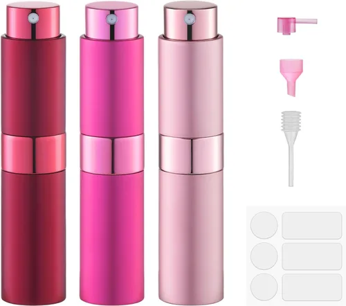 Miniatura 10 de Fusupak Atomizador de Perfume Botella de Viaje Recargable: Vaporizador de Colonia Portátil para Hombres - Mini Spray Vacío para Recarga - 8ml