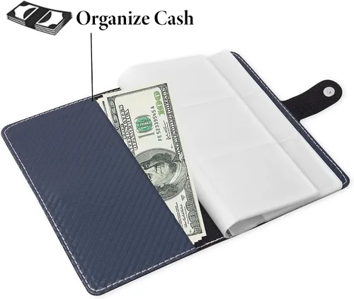 Miniatura 4 de Organizador de tarjetas de visita, soporte para tarjetas de visita, funda de piel sintética, organizador de tarjetas de identificación con nombre