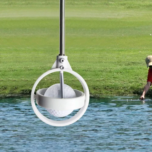 Miniatura 5 de Recuperador de pelotas de golf o herramienta de recogida con extensible automático, inoxidable para arbusto de agua blanco amarillo 2 colores regalo