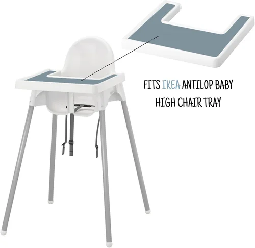 Miniatura 6 de Mantel individual para silla alta IKEA Antilop para bebé, paquete de 2 unidades, resistente a las manchas, antideslizante, de silicona, para silla