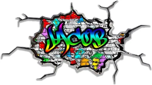 Calcomanía de pared personalizada con nombre de graffiti 3D | Adhesivo decorativo de vinilo artístico personalizado | Extraíble | Despegar y pegar |