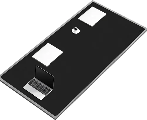 Miniatura 23 de Vyaaa Tapete de cuero para escritorio, 63" x 23.6" pulgadas, protector de escritorio de cuero, impermeable, extra grande, alfombrilla de mouse Negro