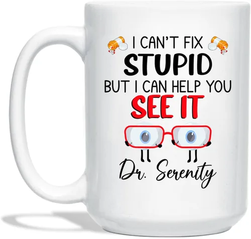 Miniatura 18 de Taza de café personalizada para oftalmólogo con texto en inglés "Thank You For Being An Awesome Oftalmologist", taza de café personalizada