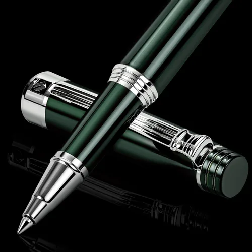 Miniatura 13 de KEYZOR Bolígrafo de escritura de lujo con repuesto Schmidt,Pluma de metal de borde de oro de 24 quilates,Set de regalo de pluma de lujo para hombres