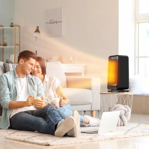 Miniatura 5 de ZAFRO Calentador de espacio oscilante de 70° de 1500 W para uso en interiores, calentadores portátiles con pantalla digital y termostato