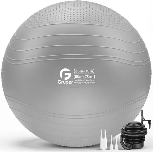 Miniatura 12 de Gruper Pelota de yoga, pelota de ejercicio antideslizante extra gruesa para entrenamiento, yoga, embarazo, 4 tamaños de silla anti estallido