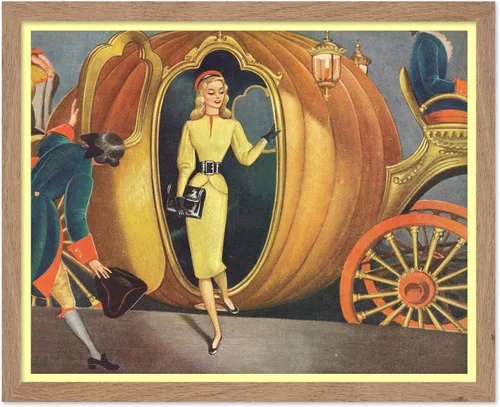 Poster Master Póster Vintage - Impresión Retro de Calabaza Dorada en Autobús - Reina por un Día Arte - Regalo para Hombres y Mujeres - Decoración