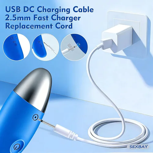 Miniatura 6 de Cable USB de repuesto original de 2 piezas para masajeadores de varita recargable, cable de carga CC de repuesto de 0.098 in