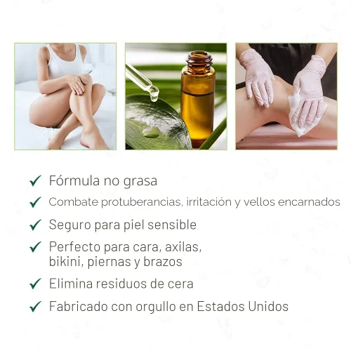 Miniatura 2 de Clean + Easy Aceite de azuleno - Tratamiento posterior a la depilación para pieles sensibles, alivia la irritación y elimina los residuos de cera