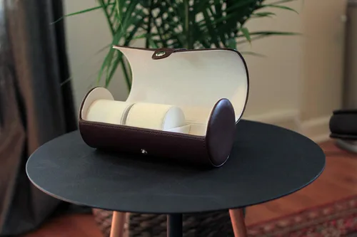Miniatura 2 de Case Elegance - Caja de viaje de cuero vegano para reloj, Marrón