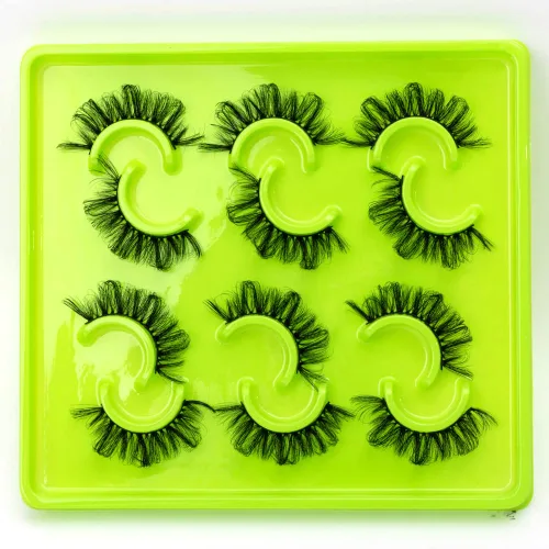 Miniatura 4 de Paquete de 6 pares de pestañas postizas esponjosas de imitación natural de visón sintético 3D (3DQG-125)