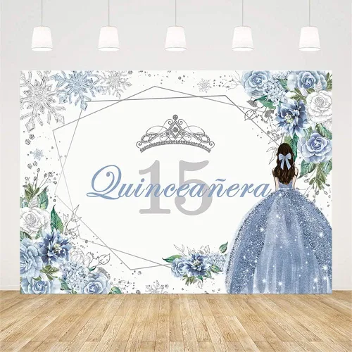 Miniatura 2 de Sendy Telón de fondo de quinceañera de 8 x 6 pies para fiesta de cumpleaños de 15 años de Dulce Girl Mis Quince Anos, decoración de fiesta