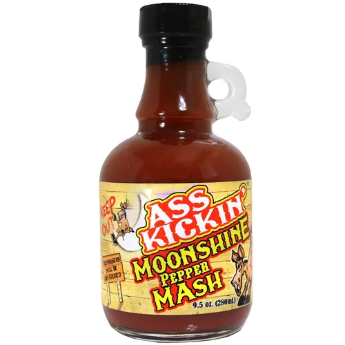 ASS KICKIN' Moonshine - Puré de salsa picante de pimienta jalapeño de 9.5 onzas, prueba si te atreves, regalo gourmet perfecto para el fanático de