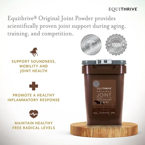 Miniatura 2 de Equithrive Suplemento original para articulaciones en polvo con resveratrol y ácido hialurónico para caballos, cuidado equino, 8 libras