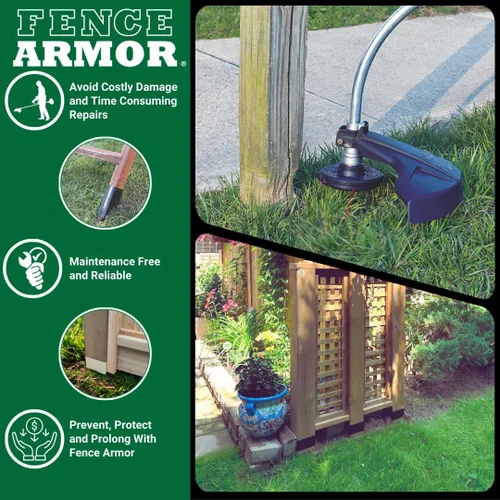 Miniatura 3 de Fence Armor Protector de Poste de Acero Galvanizado Serie Pro Protección Contra Cortadoras de Hilo y Daños de Equipos de Mantenimiento del Césped