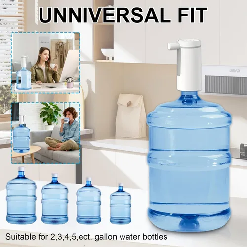 Miniatura 6 de Dispensador de agua recargable USB-C de 5 galones, bomba de agua portátil telescópica con 4 modos de dispensación que se adapta a la mayoría