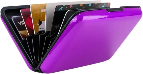 Miniatura 6 de Elfish.- Funda protectora de aluminio contra RFID, para tarjetas de crédito, carcasa rígida para tarjetas de presentación, cartera de metal