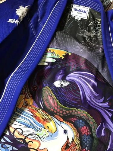 Miniatura 3 de SHOGUN Fight Jiu Jitsu Gi Tao Premium 15.87oz tejido de perlas de algodón BJJ