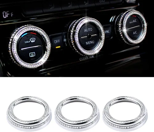 LECART Accesorios de Coche Brillantes Compatibles con Volkswagen Arteon Atlas Passat Tiguan Golf CC Cubiertas de Maneta de Aire Acondicionado de