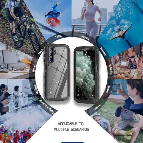 Miniatura 7 de Hllhunkhe Funda impermeable para Samsung Galaxy A15 5G con protector de pantalla integrado - Resistente cuerpo completo bajo el agua a prueba