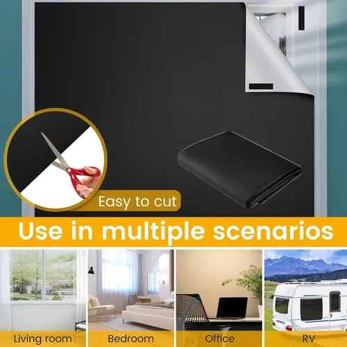 Miniatura 7 de Cortinas opacas portátiles de 57 x 79 pulgadas, persianas 100% opacas, sin taladrar a la medida, persianas opacas temporales para guardería, viajes