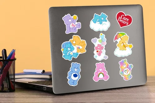 Miniatura 5 de Care Bears - Paquete variado de calcomanías clásicas de vinilo de 50 quilates, tamaño grande, para laptop, botella de agua, álbumes de recortes