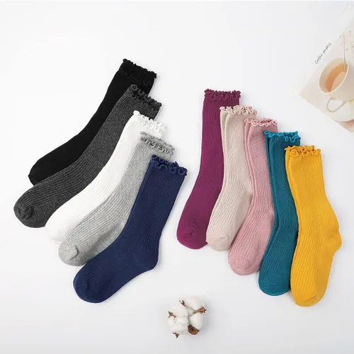 Miniatura 7 de KEREDA Calcetines con volantes para niñas, sin costuras, con puños giratorios, 6 pares