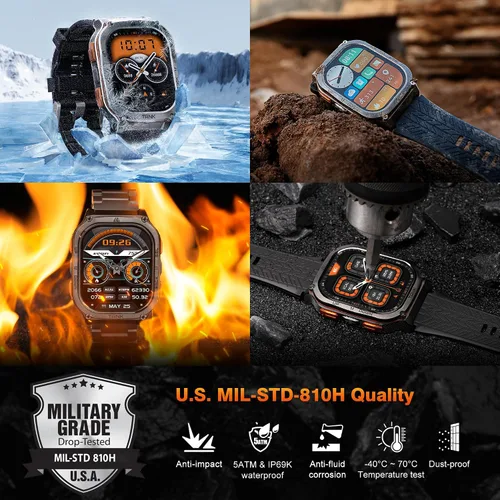 Miniatura 2 de KOSPET Tank M3 Ultra Reloj inteligente con GPS, 5 ATM resistente al agua, brújula, altitud, presión de aire, batería extra grande de 480 mAh