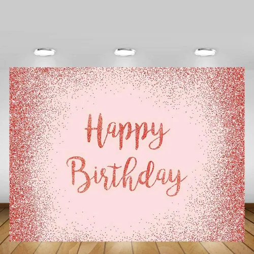 Miniatura 2 de MEHOFOND Fondo de fotos con purpurina de oro rosa y rosa, accesorios de fondo brillante para niña y mujer, pancarta de fiesta de feliz cumpleaños