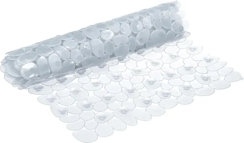 Miniatura 8 de uxcell Tapete de ducha para bañera, 27.5 x 14.2 pulgadas, tapete antideslizante de PVC con agujeros de drenaje, ventosas para bañera, color negro