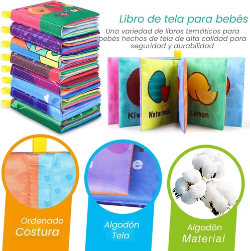 Miniatura 2 de Libros de baño para bebés, tela suave no tóxica, juguetes de educación temprana, libros impermeables para bebés para niños pequeños, juguetes