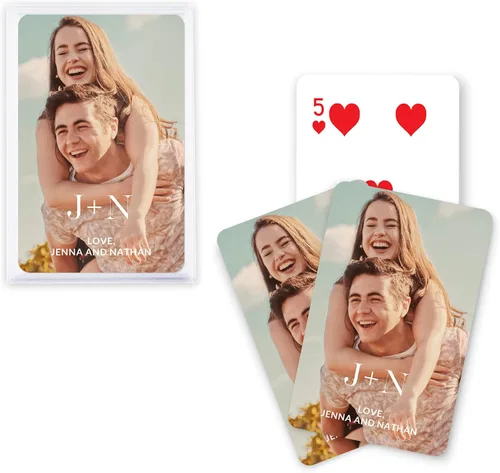WEDDINGSTAR Tarjeta de juego impresa con foto personalizada (1, amor moderno)