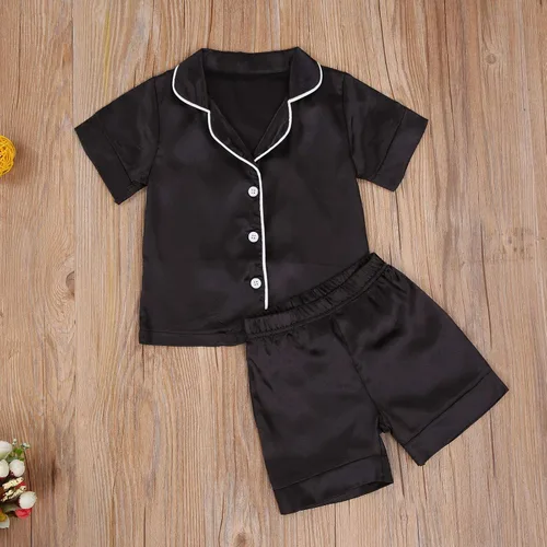 Miniatura 132 de Conjunto de pijama de manga larga con botones para niña pequeña, conjunto de ropa de dormir