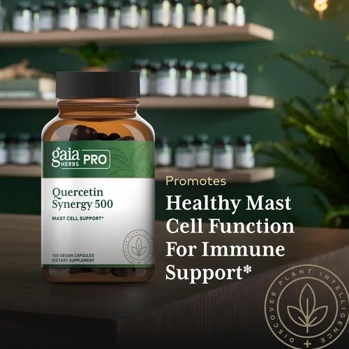 Miniatura 5 de Gaia Herbs PRO Quercetin Synergy 500 - Suplemento de apoyo del sistema inmunológico* - Salud celular con bromelina y cúrcuma - 100 cápsulas