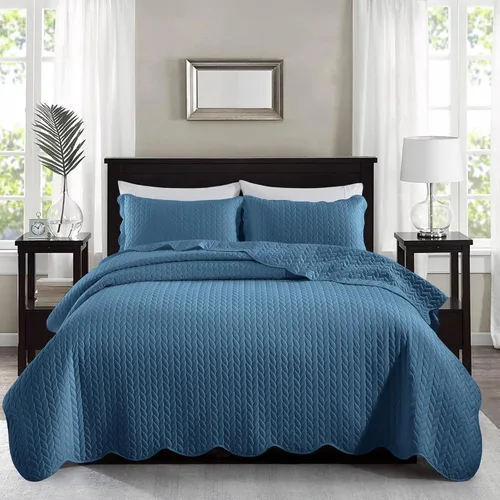 Miniatura 25 de MOONLIGHT20015 Paquete de 8 Colchas Tamaño King para Cama (106" x 96") - Venta al Por Mayor para Hoteles, Dormitorios de Huéspedes y Airbnbs - Gris