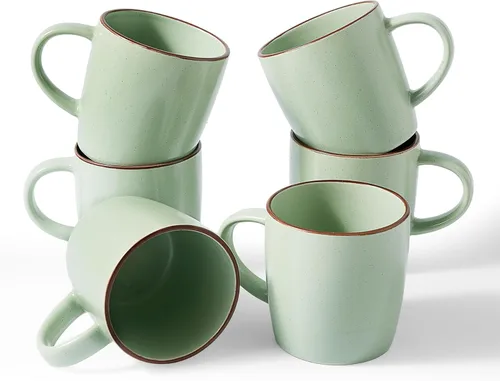 Miniatura 36 de famiware Mercury - Tazas de café de 13 onzas, juego de 4 tazas de café con asa, tazas para café con leche, té caliente, capuchino, moca, cacao, negro