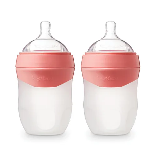 Miniatura 23 de Tiny Twinkle Biberón de silicona con agarre cómodo y pezón flexible suave, biberones suaves para recién nacidos y mayores (menta, 8 onzas)