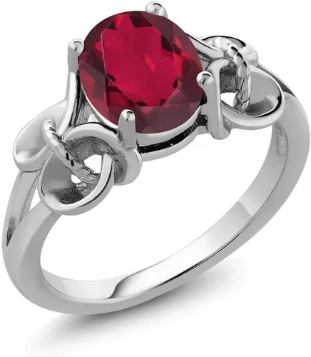 Miniatura 115 de Gem Stone King Anillo de compromiso ovalado con piedra natal para mujer, plata de ley 925, ovalado de 0.354 x 0.276 in, anillo de compromiso